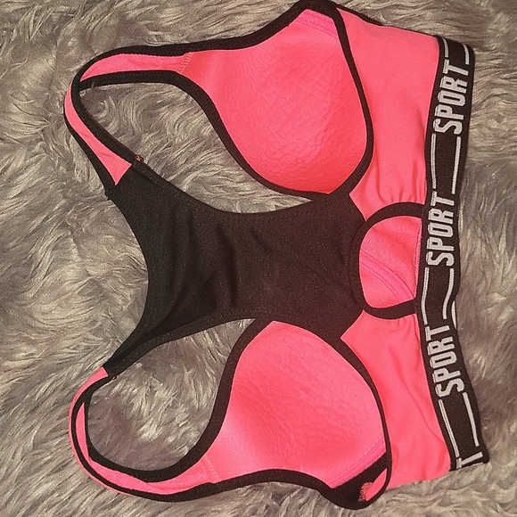 Pink and Black Sports Bra 34B - Picture 2 of 3